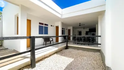 a view of the balcony of a house at Habitación Manglares 102 in Coveñas