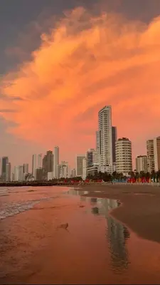 a view of a beach with a city in the background at Cartagena apartamento tipo loft in Cartagena de Indias