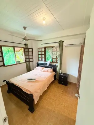 a bedroom with a large bed in a room at Tropical Nomad Hub - Pool - Super Fast Wi-Fi in Santa Veronica