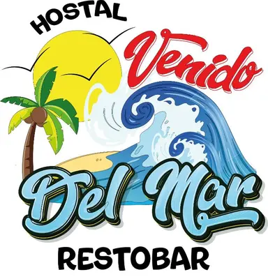 a logo for a resort with a beach and a palm tree at Venido del mar III in Playa Blanca