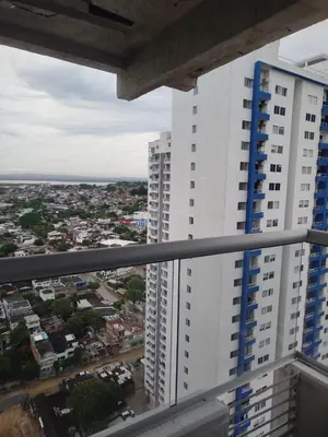 a view from the balcony of a tall white building at Cartagena Search in the Historic Center T6 in Cartagena de Indias