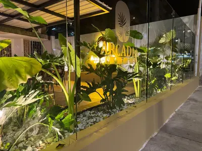 a display window of a plant shop with plants at Arcadia Hotel in Cartagena de Indias