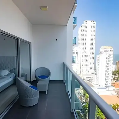 Hermoso Apto de 1 hab con Vista al Mar - Piso 16!