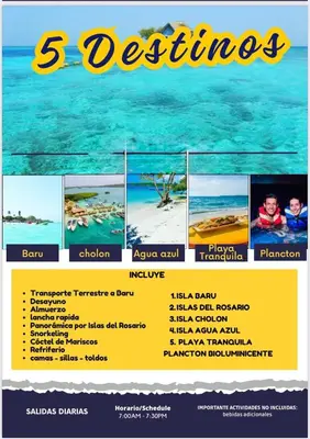 a flyer for a vacation in the indian ocean at Calidad vs precio, wifi, cerca centro historico 3-2 in Cartagena de Indias