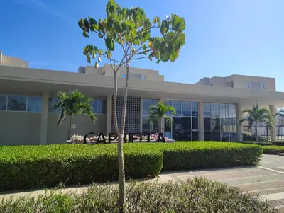 a palm tree in front of a building at Exclusive Caribbean Retreat Serena Del Mar in Cartagena de Indias