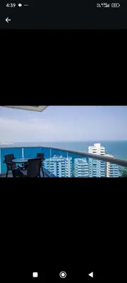 a television screen with a view of a balcony at Big in Cartagena de Indias