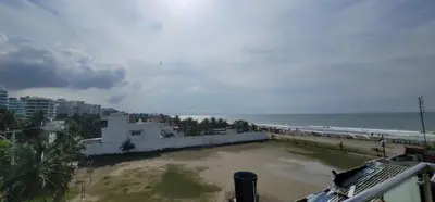 a view of the beach and the ocean from a building at Live Stay - Boquilla SunSet in Cartagena de Indias