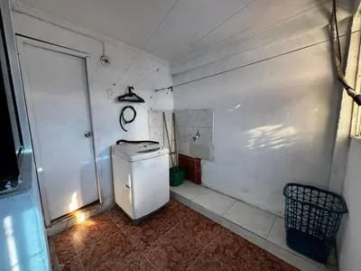 a small kitchen with a refrigerator in a room at Mar azul Cartagena in Arizona