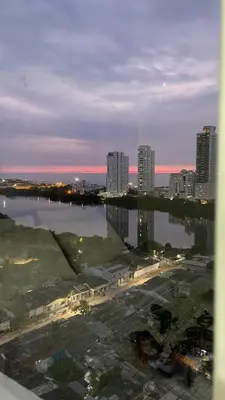 a view of a city with a large body of water at Acuarium in Cartagena de Indias