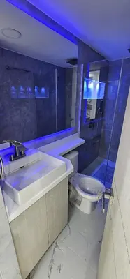 a bathroom with a sink and a toilet at Acuarium in Cartagena de Indias