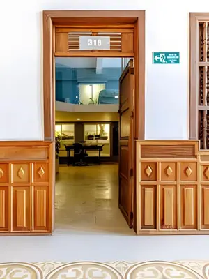 an open door to a dining room with a table at Luxury Duplex Retreat, Aldaba Selection in Cartagena de Indias