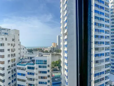 a view of a city from a building at Caribbean Sunset - Apartamento con salida a la playa in Cartagena de Indias