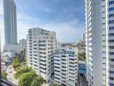 an aerial view of a city with tall buildings at Caribbean Sunset - Apartamento con salida a la playa in Cartagena de Indias