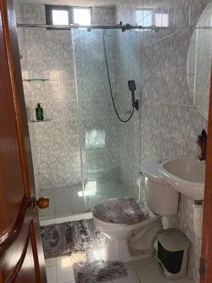 a bathroom with a shower and a toilet and a sink at Apto emperatriz house in Cartagena de Indias