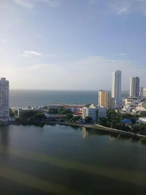 a view of a city with a body of water at La perla in Cartagena de Indias