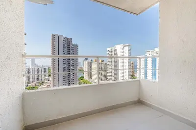 an empty balcony with a view of the city at Very close to the beach and the historic center in Cartagena de Indias