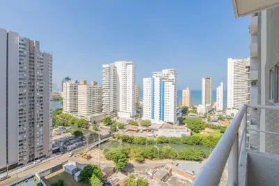 a view of a city skyline with tall buildings at Very close to the beach and the historic center in Cartagena de Indias