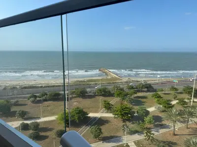 a view of the ocean from the balcony of a condo at Relax vista al mar Aparta suite in Cartagena de Indias