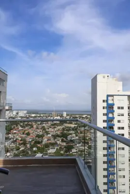 a view of a city from the balcony of a building at Apartamento 3 hab a paso del mar in Cartagena de Indias
