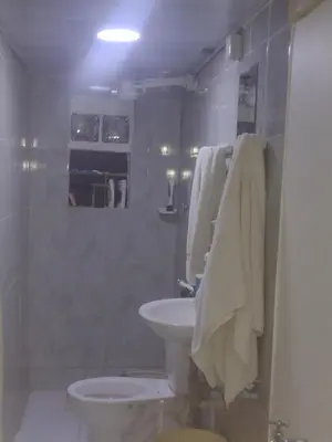 a bathroom with a sink and a toilet and a shower at Aptoboston coloc in Cartagena de Indias