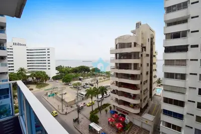 a view of a street in a city with buildings at apartamento con balcon p6 in Cartagena de Indias