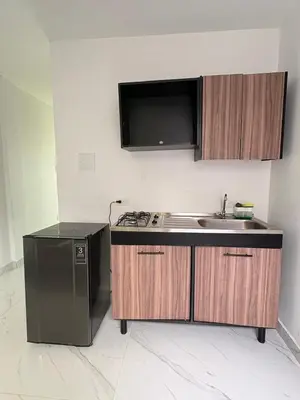 a kitchen with a sink and a dishwasher at Maru apartamentos #6 in Cartagena de Indias