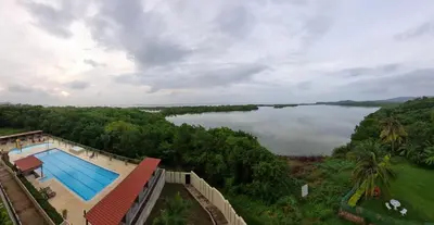 an aerial view of a large body of water at Ocean View Apartment - Soho Playa Mendoza in Tubará