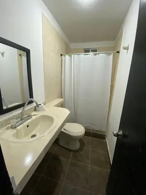 a bathroom with a sink and a toilet and a shower at Casa Lagomar in Pradomar