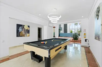 a billiard room with a pool table at 10BR Mansion Beachfront w Pool and Disco in Cartagena de Indias