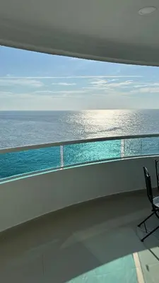 a view of the ocean from the balcony of a cruise ship at Vive Cartagena magica frente al mar y lago in Cartagena de Indias