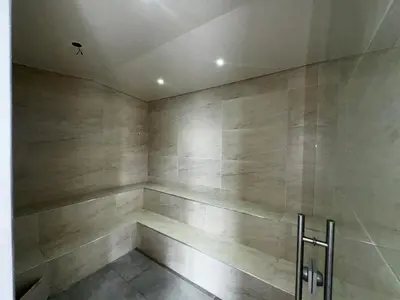 a bathroom with a shower with aitating at NEW Premium 1BR Apartment in the Best Area in Barranquilla