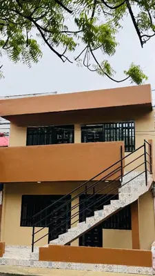 a building with stairs in front of it at apartamento cercano a la playa de Marbella Canapote in Cartagena de Indias