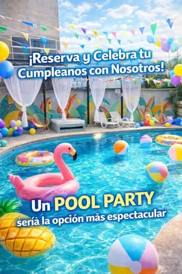 a sign for a pool party at a resort at Wonderland Cartagena in Cartagena de Indias