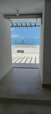 an empty room with a view of the ocean at Apartamento en Torices Piso 24 - Cartagena - Playa cerca al Mar in Cartagena de Indias