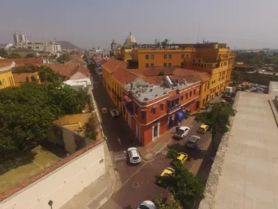 an overhead view of a city street with buildings at Apto exclusivo Centro Historico in Cartagena de Indias