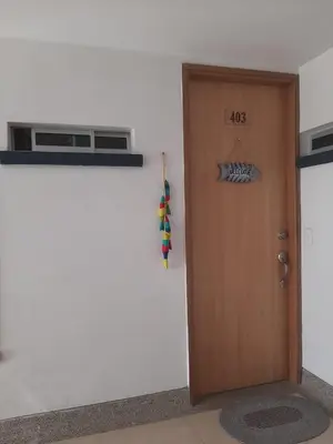 a door in a room with a sign on it at Bello Horizonte * Unido Al Mar in Santa Marta