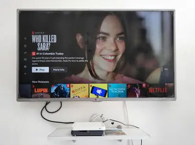 a flat screen tv sitting on top of a table at Apartamento Marbella #2-14 in Cartagena de Indias