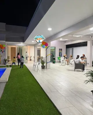 a rendering of a lobby with a green rug at Sun Beach in Puerto Colombia
