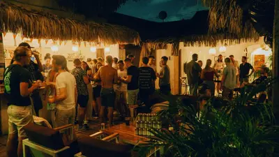 a group of people standing in a room at Viajero Cartagena - Centro Hostel in Cartagena de Indias