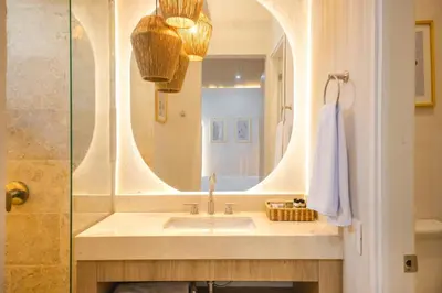 a bathroom with a sink and a mirror at Hotel Casa La Mantilla by Faranda Boutique in Cartagena de Indias
