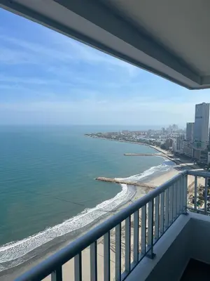 a view of the beach from a balcony at Palmetto Suite Superior 3901 in Cartagena de Indias