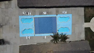 an overhead view of a swimming pool in a building at Hotel Arena Beach Cartagena in Cartagena de Indias