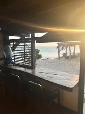a bar with a view of the beach at Casa Akira- Rincón del Mar in San Onofre