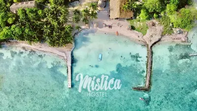 an aerial view of a tropical island with a house at MISTICA Isla Palma in Isla Palma