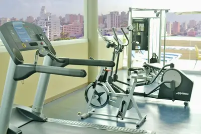 a gym with two exercise bikes in a room at Hampton by Hilton Barranquilla in Barranquilla
