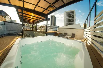 a hot tub on the roof of a building at Casa Amanzi Cartagena by Bernalo Hotels in Cartagena de Indias