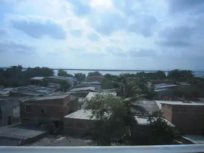 a view of a city with buildings and the ocean at Hotel Valmar in Cartagena de Indias