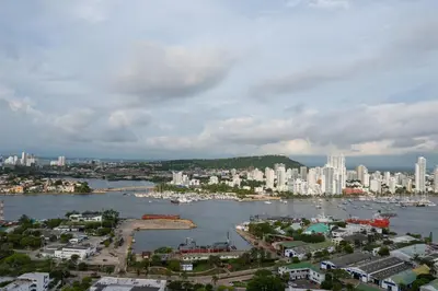 a view of a city and a body of water at Classy 1 BR, Pool, Gym near Downtown Cartagena by Huespedia in Cartagena de Indias