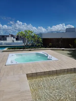 a swimming pool on top of a building at Martinique1621 in Cartagena de Indias