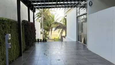 a hallway of a building with a walkway at Spiaggia Morros Direct Beach Access in Cartagena de Indias